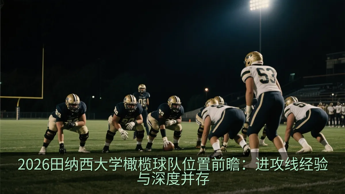 美式橄榄球队进攻线在比赛前列阵