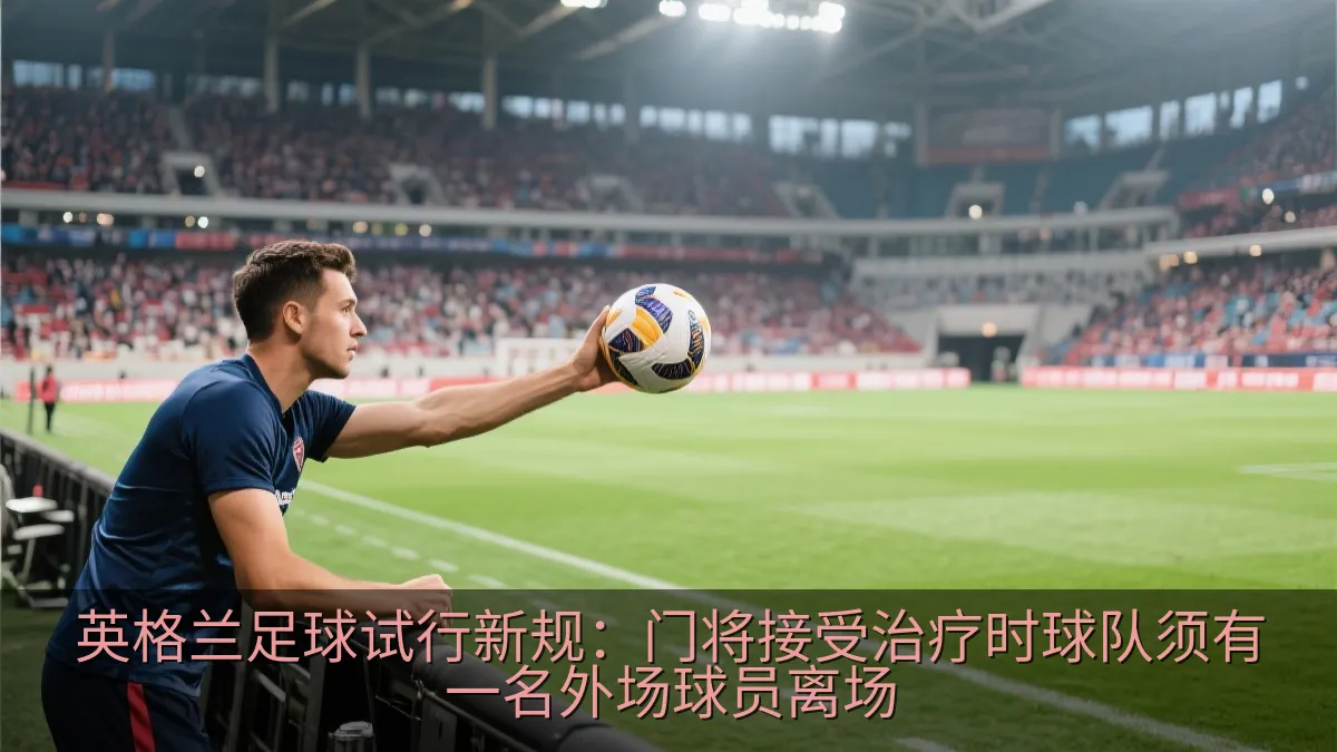 足球边线附近球员准备掷界外球，比赛现场氛围紧张